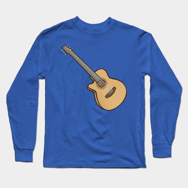 Left handed acoustic guitar Long Sleeve T-Shirt by ElectronicCloud